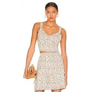 NWT MINKPINK Surrey Multicolor Floral Cotton Top M